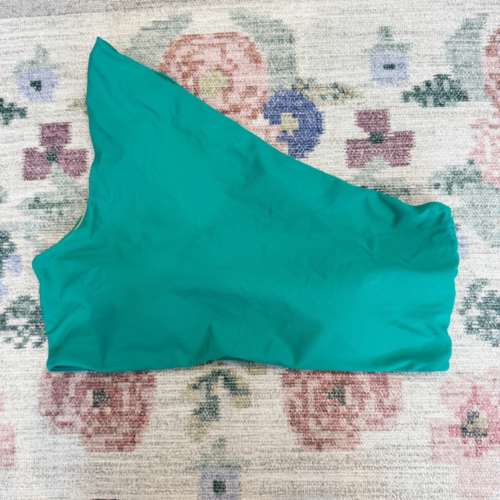 Summersalt Ruched Sidestroke Bikini Top Size 14 Teal Vacation Beach Travel